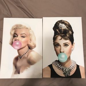 Marilyn Monroe & Audrey Hepburn Wall Art
